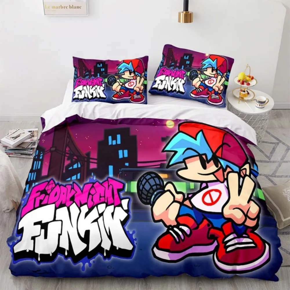 

Friday Night Funkin Bedding Set Game 3D Polyester Pillowcases Quilt Cover Gift Single Double Twin King Queen Duvet Cover