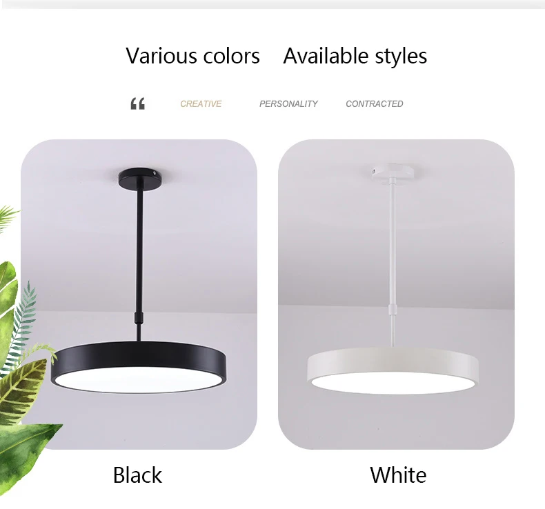 Modern LED Round Retractable Pendant Light Bedroom Hallway Dining Room Kitchen Dining Room Cafe Shop Black/White Pendant Light lantern pendant light