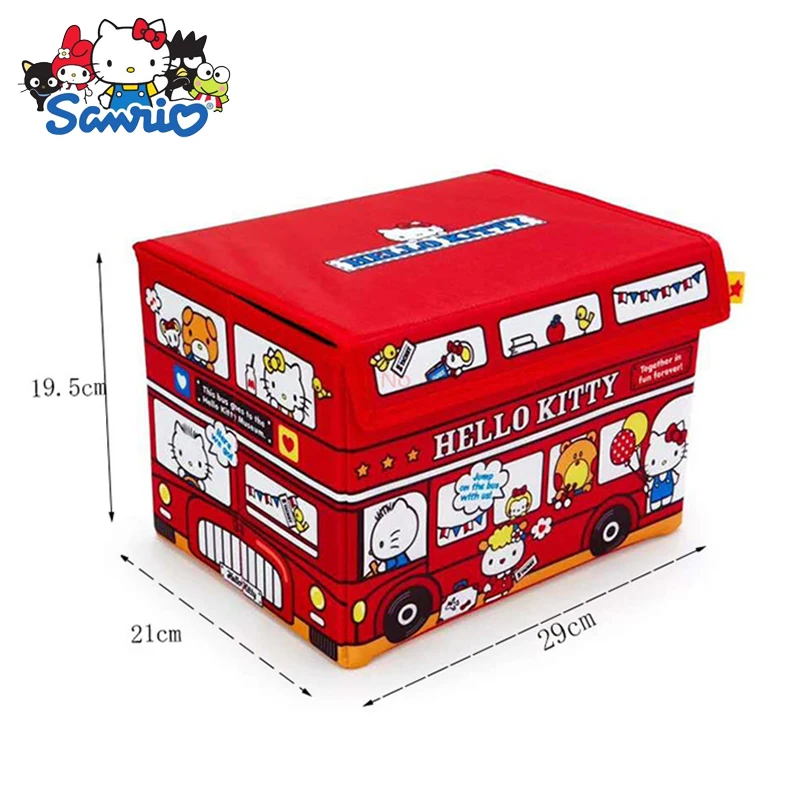 Sanrio Cartoon Non-woven Folding Storage Box Melody Cinnamoroll Desktop Organizer Box Cartoon Stationery Sundry Storage Supplies