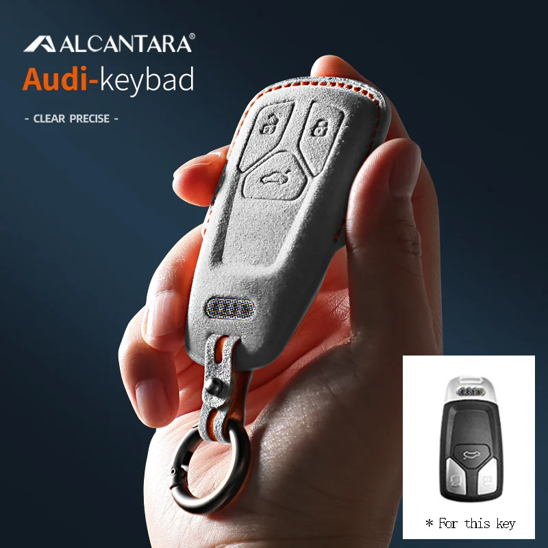 

Suede Car Remote Key Case Cover Shell For Audi Q8 RSQ8 A6 C8 S6 RS6 A7 S7 RS7 A3 8Y A8 D5 4N RS E-tron GT Q4 Q7 4M Accessories