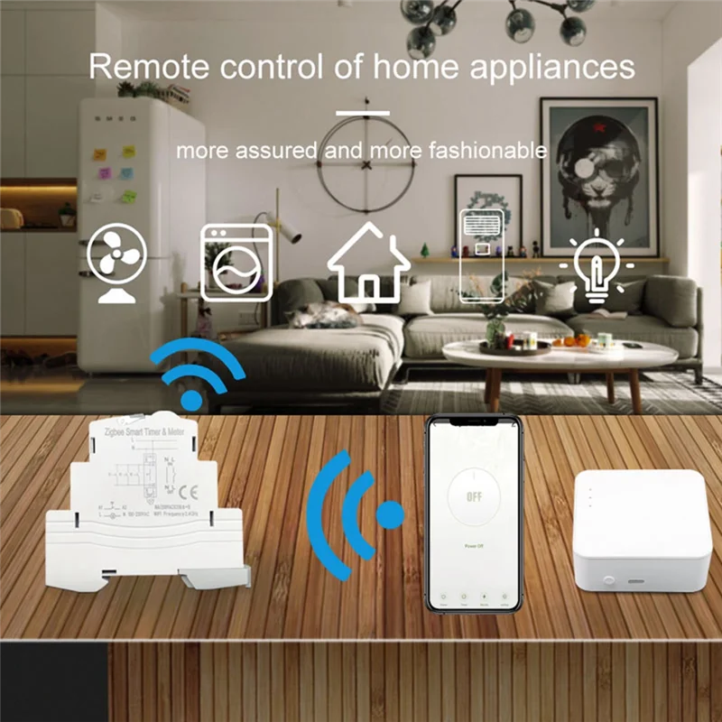 Hot sale Tuya Smart Life ZigBee 16A Din Rail 1P Switch KWh Meter with Energy Monitor Timer Support App Remote Control