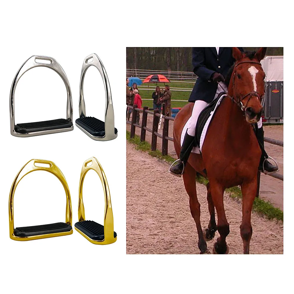 1Pair Horse Riding Stirrups Anti-skid Riding Boots Pedal Protect Saddle Relieve Knee Ankle Stress Equestrian Safety Equipments