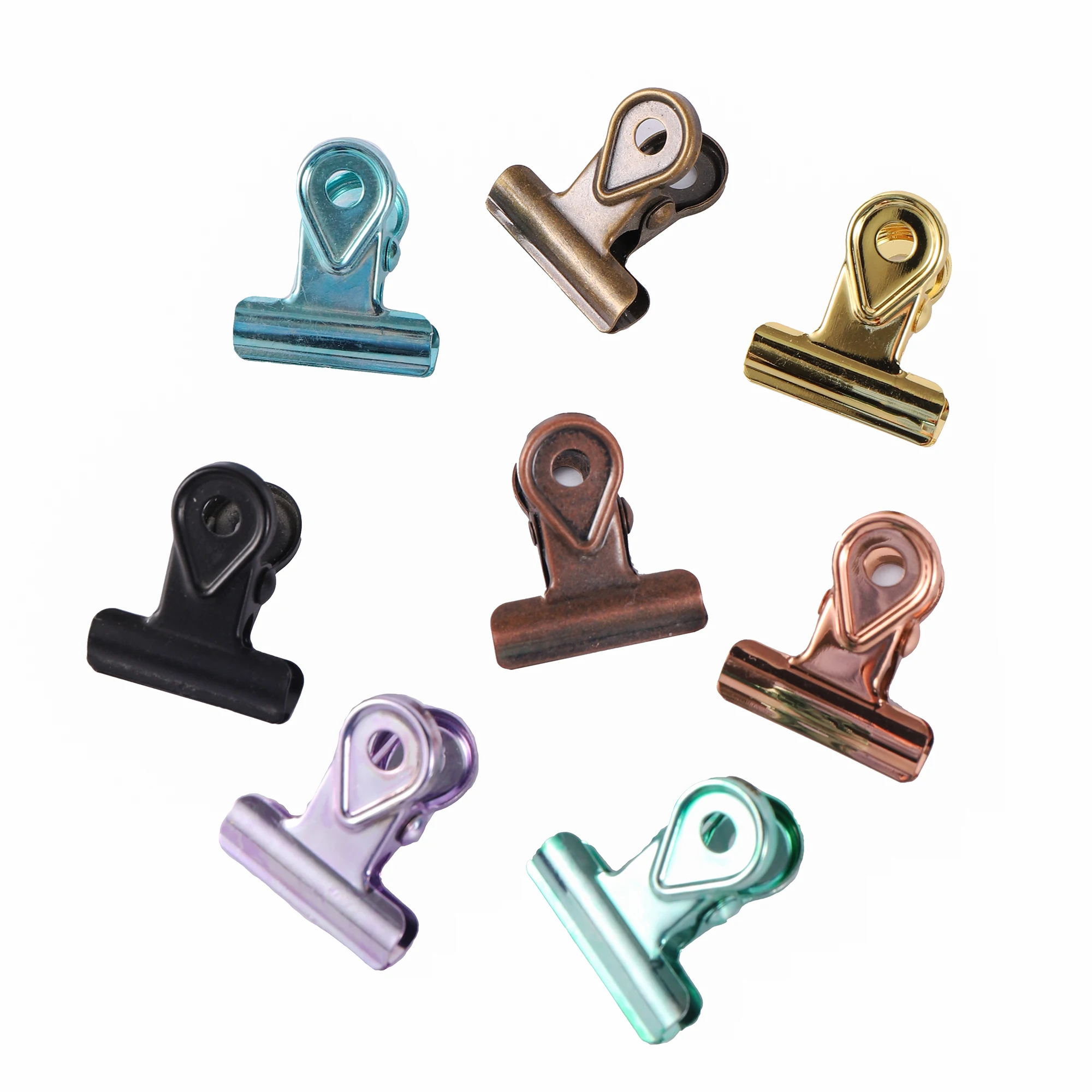 8 Teile/schachtel Multicolor Runde Metall Grip Clips Ticket Papier