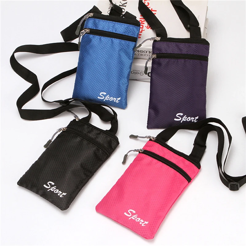 Mobile Phone Bag Solid Color Simple Fashion Over The Shoulder Square Messenger Bag Letter Storage Travel Phone Pouch Purse Shoulder Bag