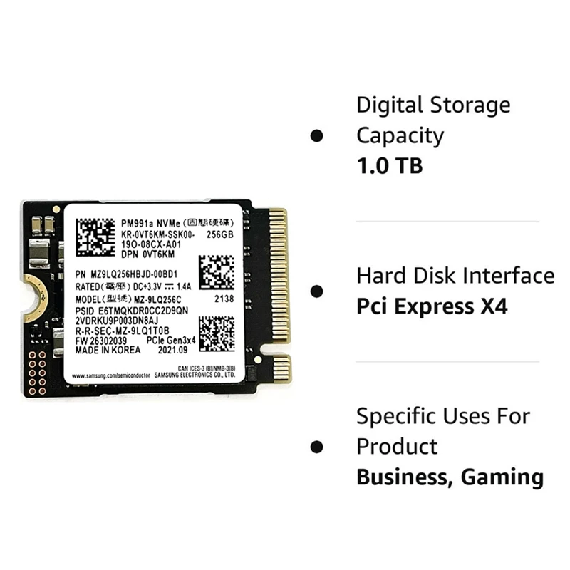 Ｚ PM991A 1TB M.2 2230 30Mm Nvme Pcie SSD, Dell, HP, , ƮϿ,  ũ, ǽ ο, 