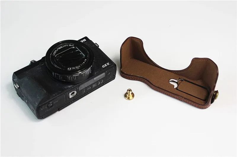 Impugnatura Mezza Custodia Protettiva In Pelle Pu Per Fotocamera Canon G5X Mark Ii G5X2 G5E2