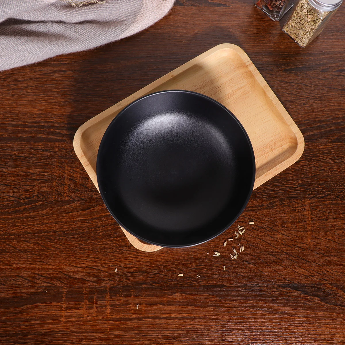 

A5 Melamine Tableware Bowl Japanese Style Ramen Bowl Black Porcelain Imitation Porcelain Noodle Container For Home (Only 1pc)