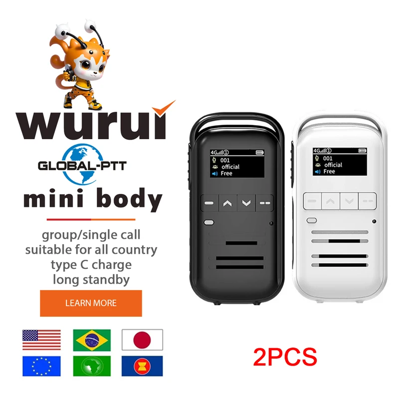 

Global available Wurui G318 global-ptt 4G walkie talkie Two-way radio radios Mobile Portable profesional long range communicator