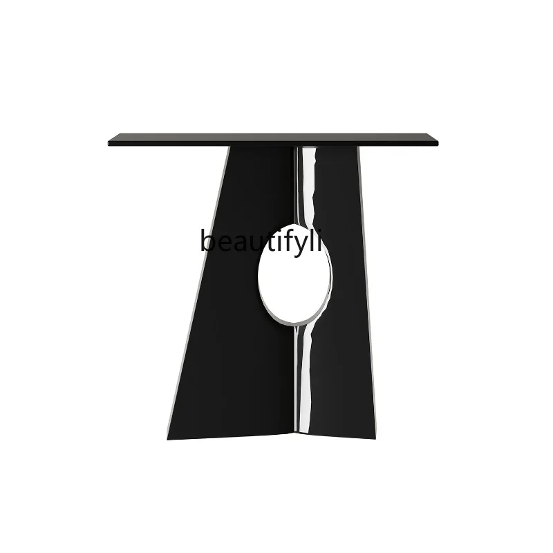 

High-Grade Black Console Light Luxury Villa Corridor Console Tables Modern Minimalist Shaped Side View Sets