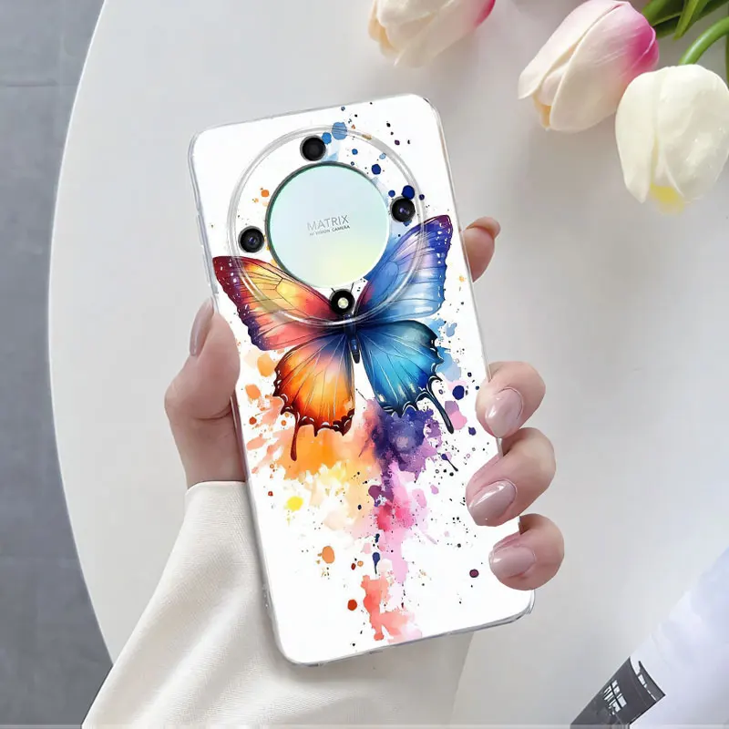 Luxury Flower Clear Soft Silicone Protective Phone Case