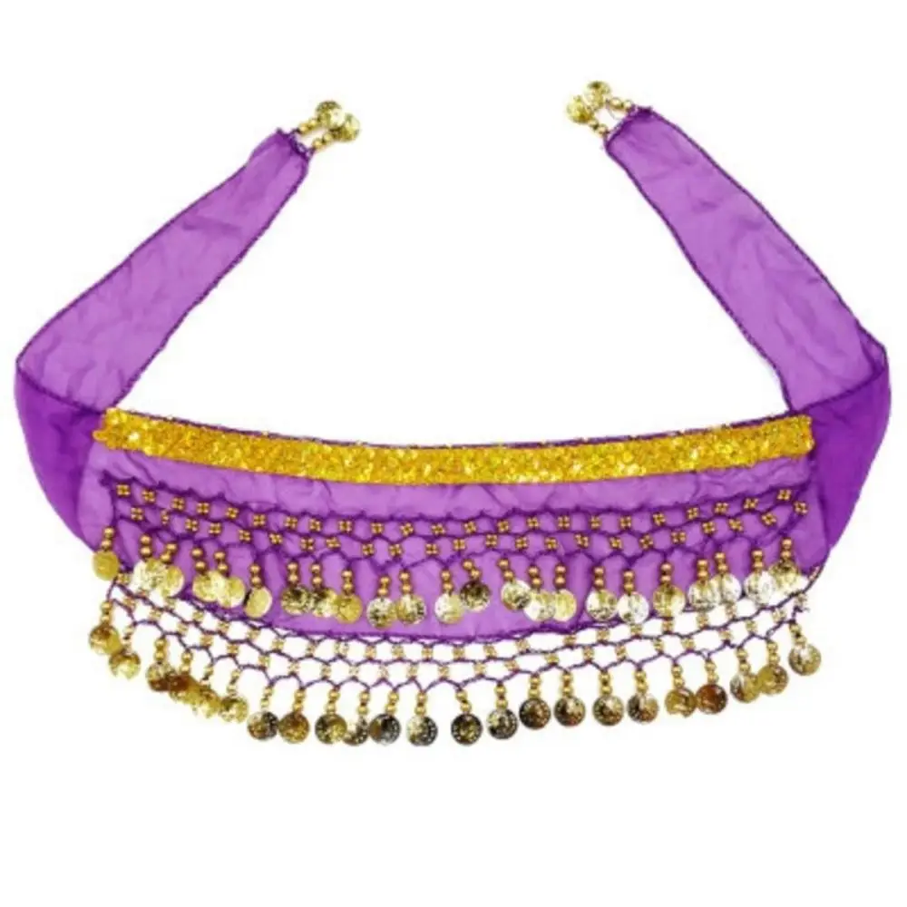 Neue Kinder Metall Münzen Taille Kette Mode Chiffon Hüfte Schal Kind Bauchtanz Performan Kostüme Dacning Indische Taille Gürtel Kette – Detail 3