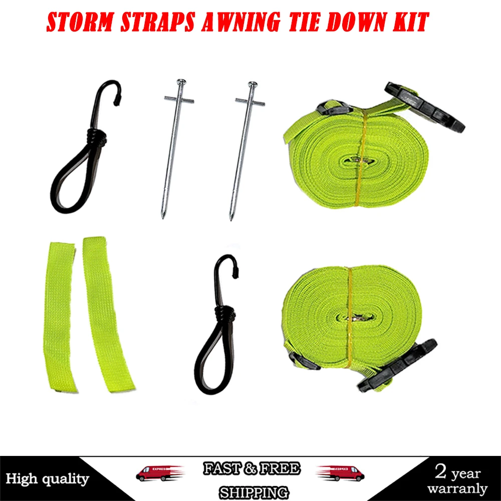 Fit For Car Kampa Dometic Storm Straps Awning Tie Down Kit Caravan