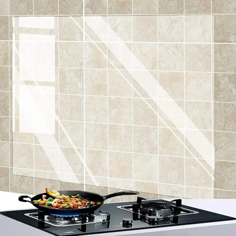 

Transparent Oil Proof Wall Sticker 70x45cm Heat-Resistant Self Adhesive Wallpaper Clear Waterproof Paper Kitchen Accessories