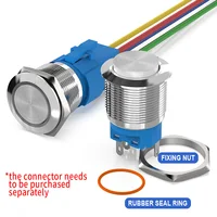 GTRIC Metal Push Button Switch 12MM LED Light Momentary  12V 220V Self-locking Latching Waterproof On/Off PC Power Switch Button - Image 3