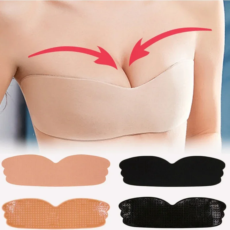 Sujetador Invisible de realce para mujer, sostén sin tirantes con Espalda descubierta, Bralette con cierre frontal sin costuras, ropa interior de silicona autoadhesiva