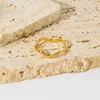 Waterproof 18k Gold Plated Stainless Steel Waved Ring for Women Metal Charm Stacking Ring Jewelry Gift New 5