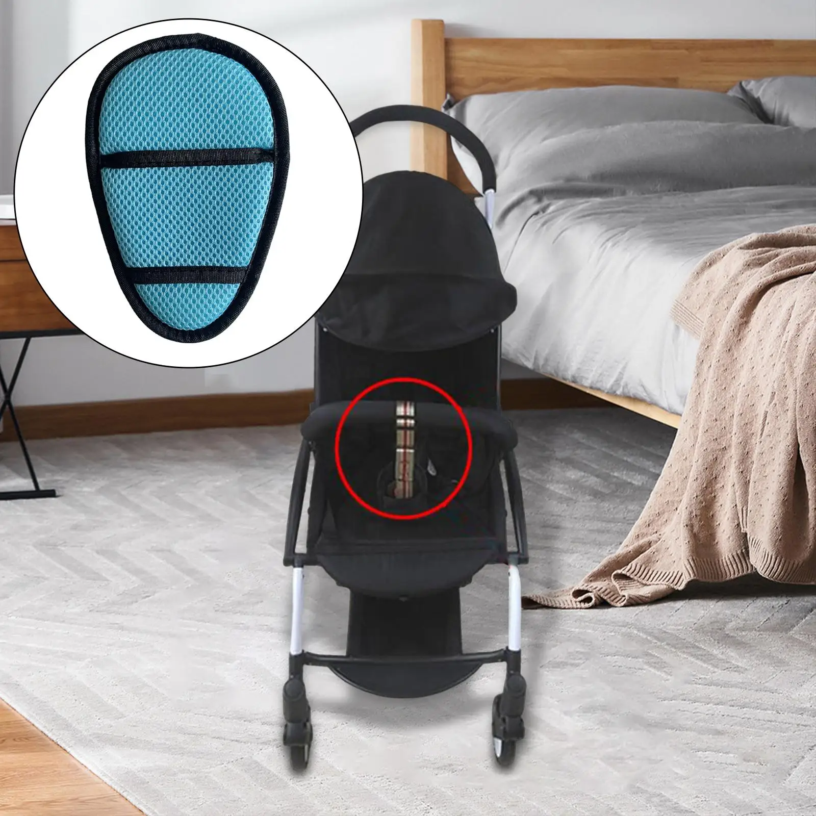 Seat Belt Cover Seat Belt Guard Baby Protector Crotch Pad Stroller Shoulder Crotch Pad Seat Belt Cover Five Point For Car Seat Pram Stroller Baby Children Kids