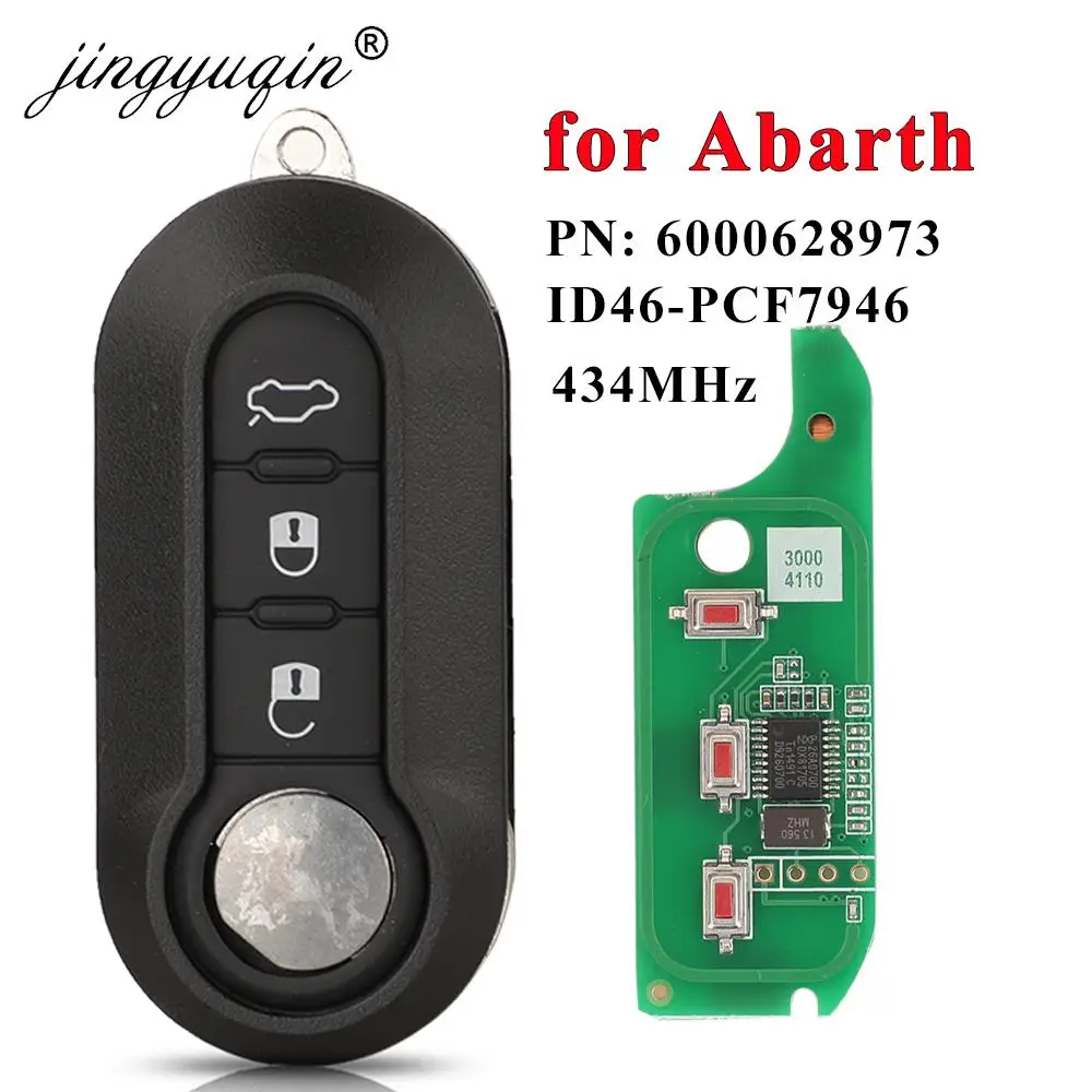 Jingyuqin Delphi Bsi 434Mhz Id46 Telecomando Per Auto Per Abarth 500 595 500 124 695 5Cc 71752289 / 6000628973 Accessori Auto