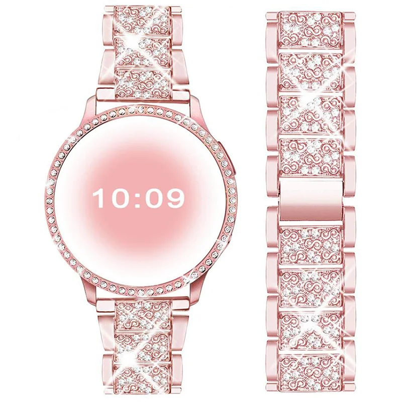 Elegant Diamond Stainless Steel Watch Band Bracelet - Premium Metal Strap Accessory