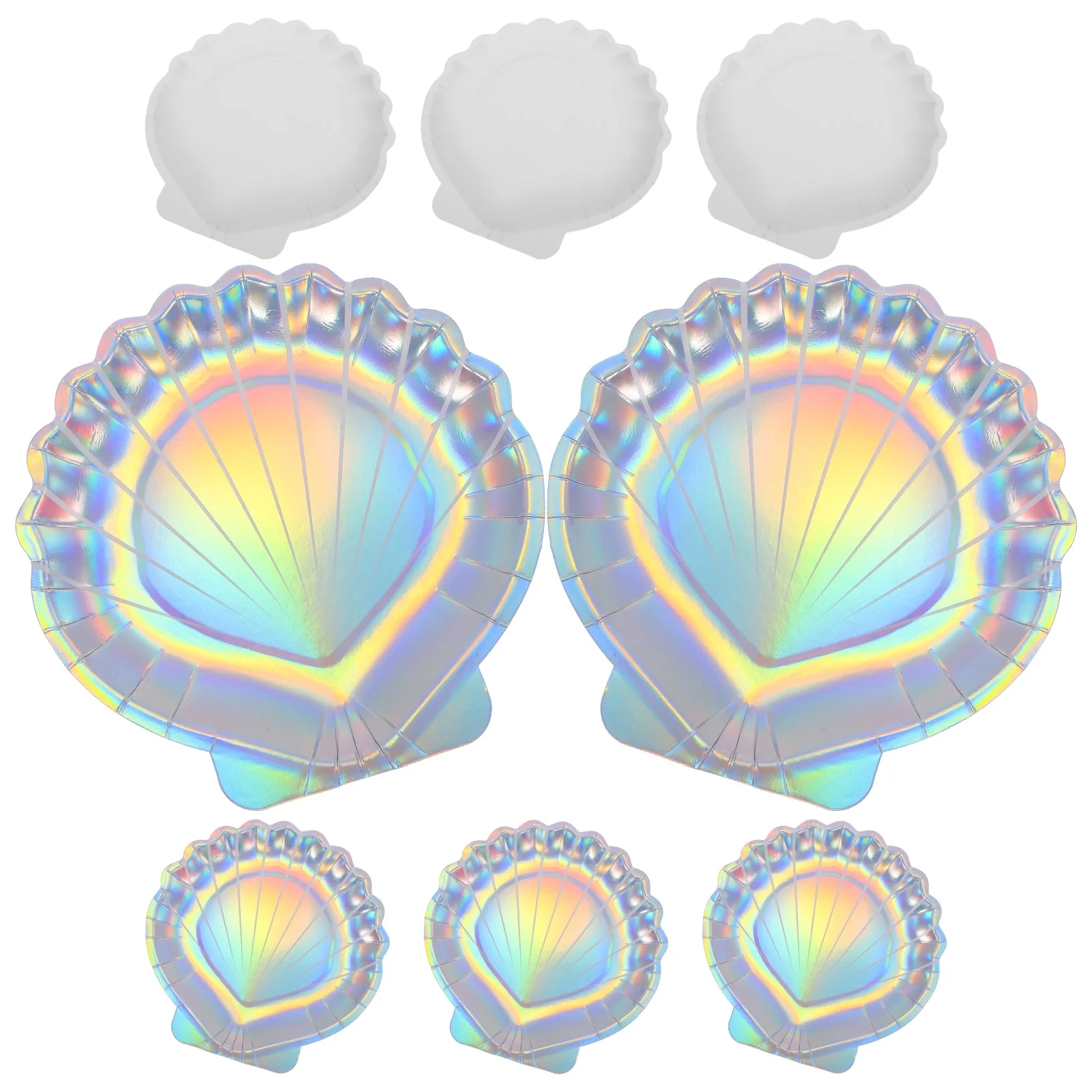 8 Pcs Shell Paper Plate Cake Pan Party Tableware Home Plates Food Serving Supplies for