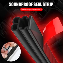 

10m Car Door Seal Strip Noise Insulation Rubber Sealing Strip 2-layer Thickening Sound-proof Anti-Collision Self-Adhesive Strip