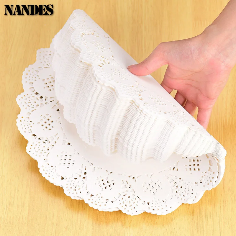 150Pcs Kitchen Fried Food Special Flower Bottom Paper Oil-absorbing Paper Baking Cake Pizza Snack Round Household Lace Paper Pad 6