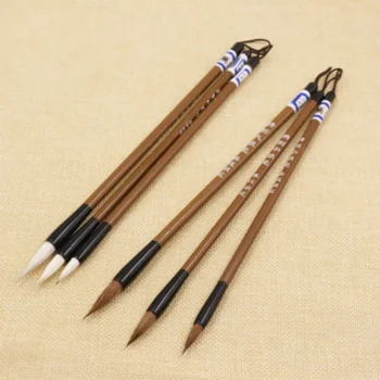 New 3Pcs/Set Traditional Chinese Bamboo Writing Brush Dip Pen Calligraphy Practice Penholder Painting School Supplies Stationery