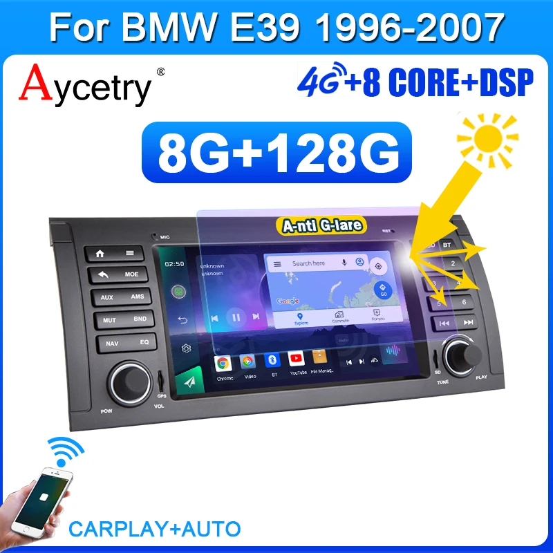 8+128G Autoradio 2 Din Android 12 Car Multimedia Player Navigation for BMW  E39 E53 M5 1995-2003 Audio Stereo BT GPS Wifi Carplay - AliExpress