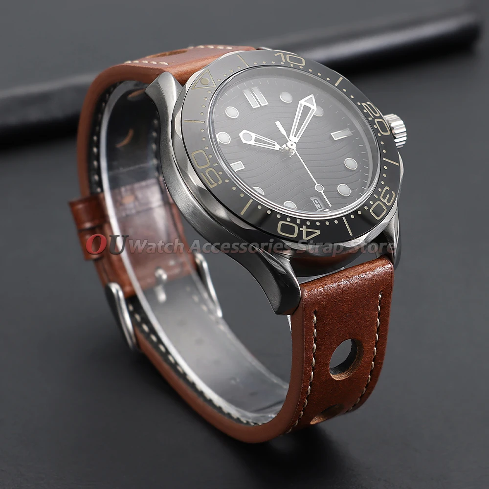 Vintage Leather Breathable Watch Strap - 20mm/22mm Cowhide Sport Bracelet