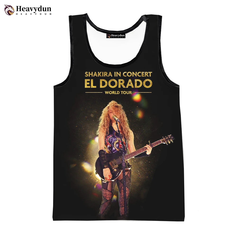 

2023 New Singer Shakira 3D Printed Tank Tops Men Women Summer Casual Sleeveless Shirts Hip Hop Streetwear Oversized Tops Tees