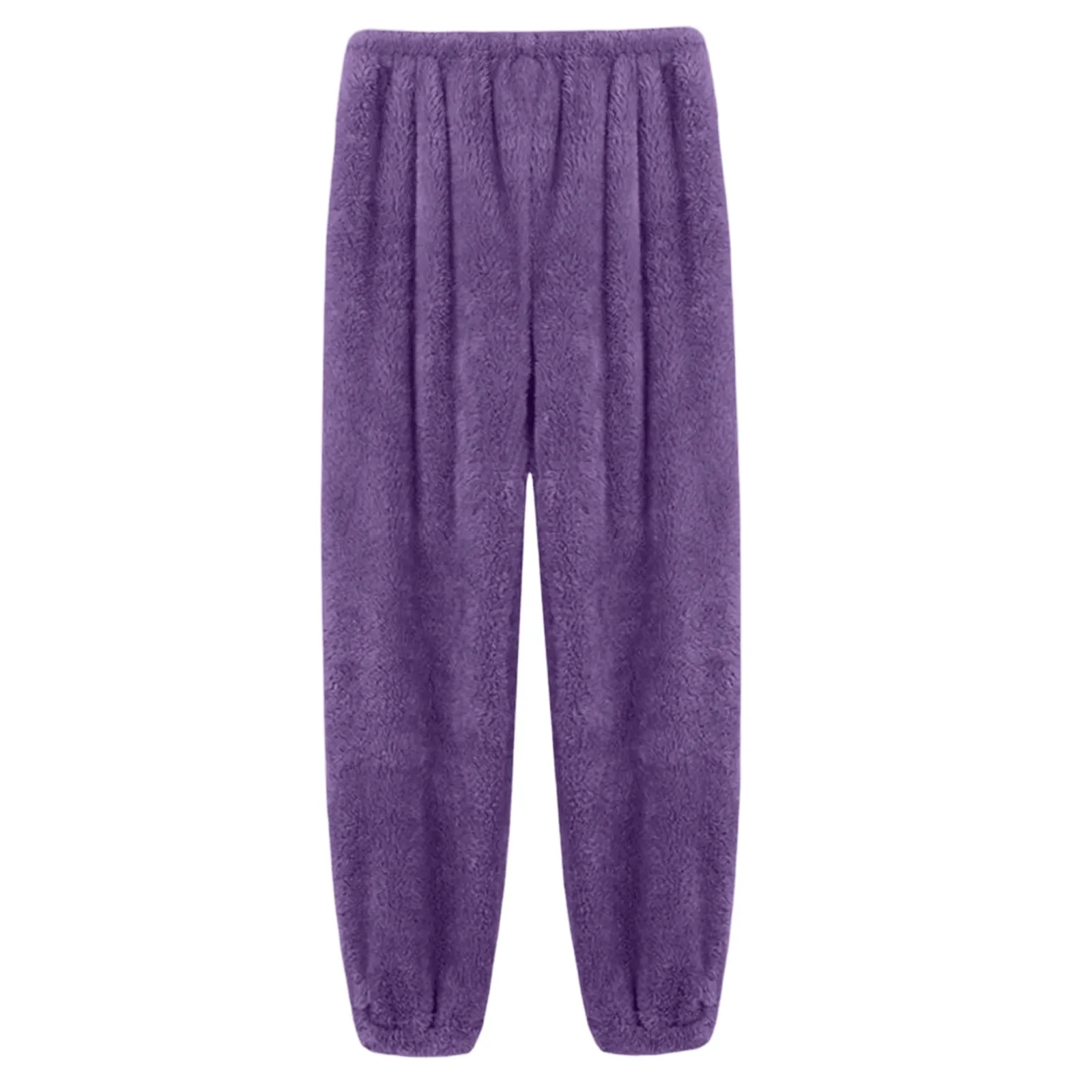 Damen Samt Schlafanzughose Mit Elastischem Bund Für Zuhause_voghion.com