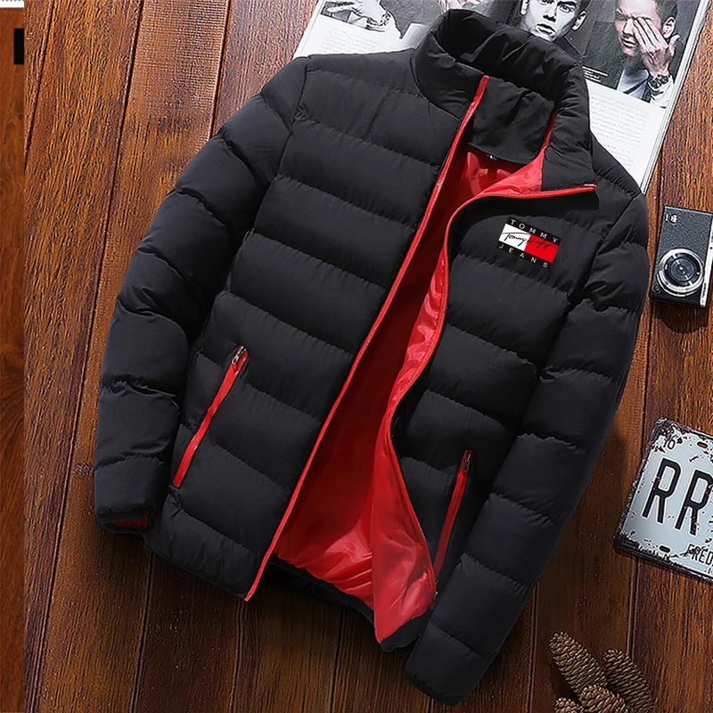 

2024 Winter New Thick Men's Warm Parker jacket Casual Men's jacket Windproof cotton filled down jacket for men