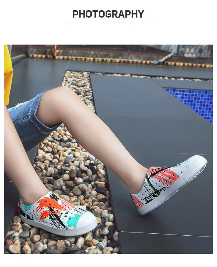 Print Girl Boy Sandals Unisex EVA Summer Children Shoes Hollow Cutout Slip On Beach Comfortable Soft Anti-Slip Kids Shoes best children's shoes