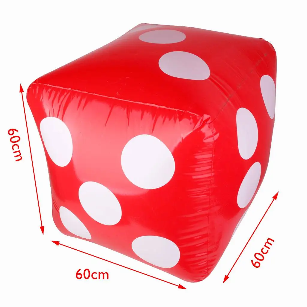 PVC Inflatable Dice Toys Large Funny Dices Party Games Prop Children Kids Toy Gift for Pool Beach Toy 60x60cm