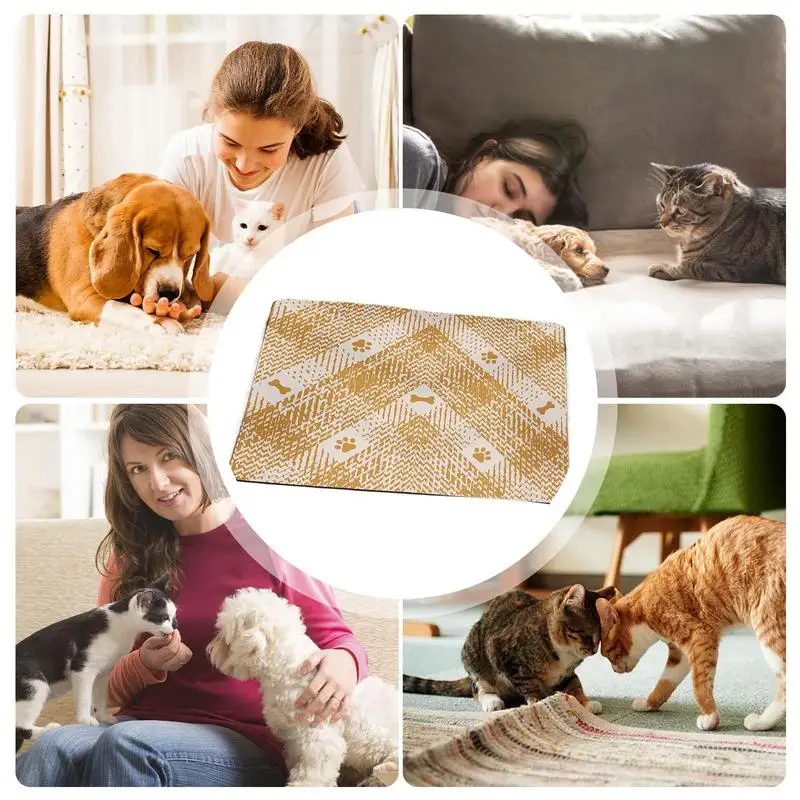 Pet Feeding Mat Waterproof Pet Placemat Absorbent Dog Cat Feeding Mats Waterproof Placemat Quick Dry Dog Water Dispenser Mat