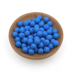 Silicone Round Beads for DIY Jewelry and Craft Projects - 20 Piece Set, 15mm (Sky blue)