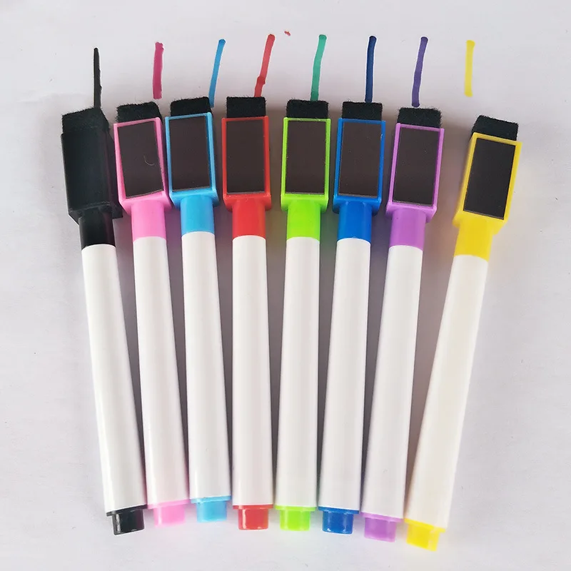 8pcsset Erasable Colorful Black Whiteboard Pen Marker Magnetism and Brush Office School Stationery Supplies White Marker Pens Marker Pens Color Marker Pens Pen Marker Dry Erase Markers Whiteboard Pens