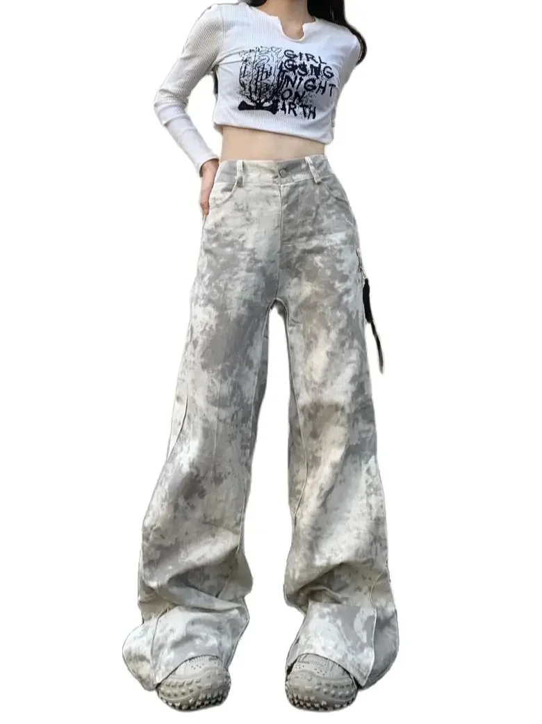 

Women's Baggy Jeans Vintage Cowboy Pants Harajuku Aesthetic Denim Trousers Y2k Trashy Japanese 2000s Style Grunge Clothes 2024