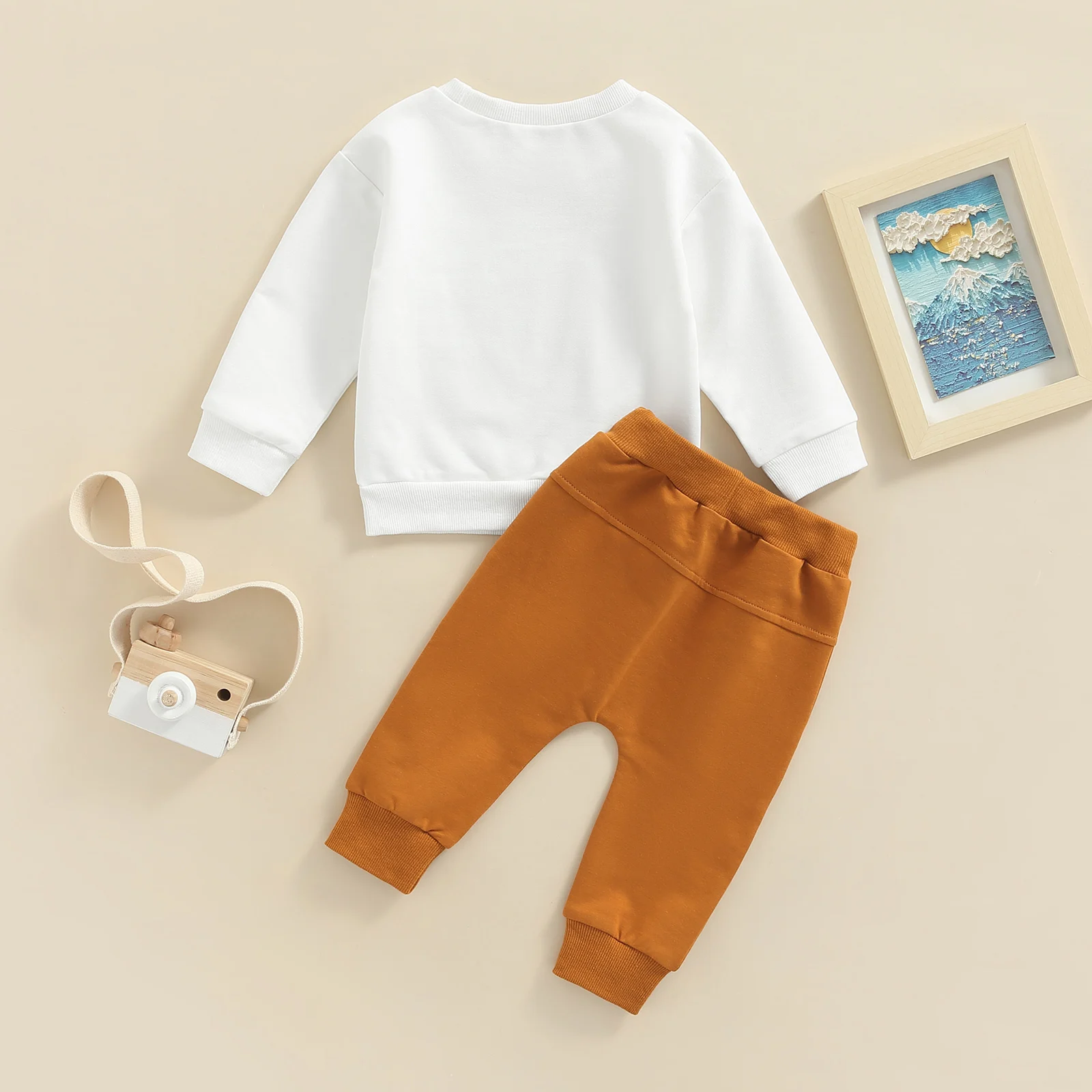 Citgeett Autumn Toddler Baby Boy Girls Fall Outfits Long Sleeve Letter Print Pullover Tops + Pants Spring Clothes Set