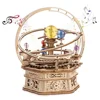 Robotime Rotating Starry Night Mechanical Music Box 3D Wooden Puzzle Assembly Model Building Craft Kits for Children Kids AMK51 1