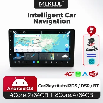 MEKEDE Radio para Auto con Pantalla de 1280*720, Android 15, 4G, 64GB, Reproductor Universal de 7, 9 y 10 Pulgadas para Toyota, Honda, Audi, BMW, Benz, VW, Renault, Peugeot, Opel, Citroen, Fiat, SEAT, Skoda, CarPlay Inalámbrico, DSP, GPS, Navegación, Sistema Multimedia Inteligente, Wifi, Estéreo, Unidad Principal de 8 Núcleos 1