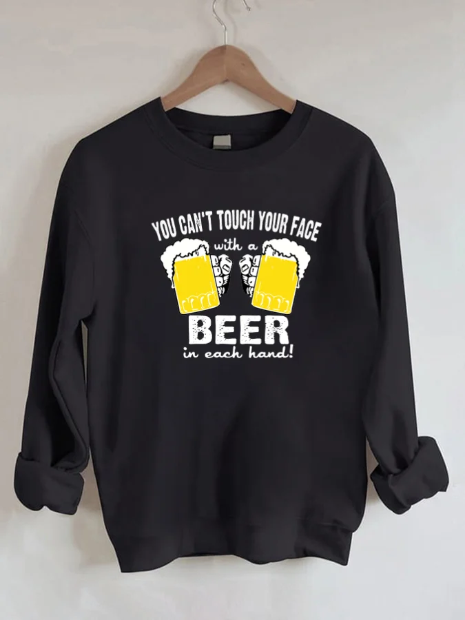 Alphabet Printed Round Neck Pullover Casual Long Sleeve Sweatshirt Colored Sweatshirt Funny Print Pullovers Soft Designer Tops