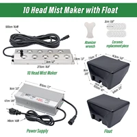DC 45V 10 head Ultrasonic Atomizer Air Humidifier Mist Maker Fogger Industrial Humidifier With 110V/220V Power Supply 2
