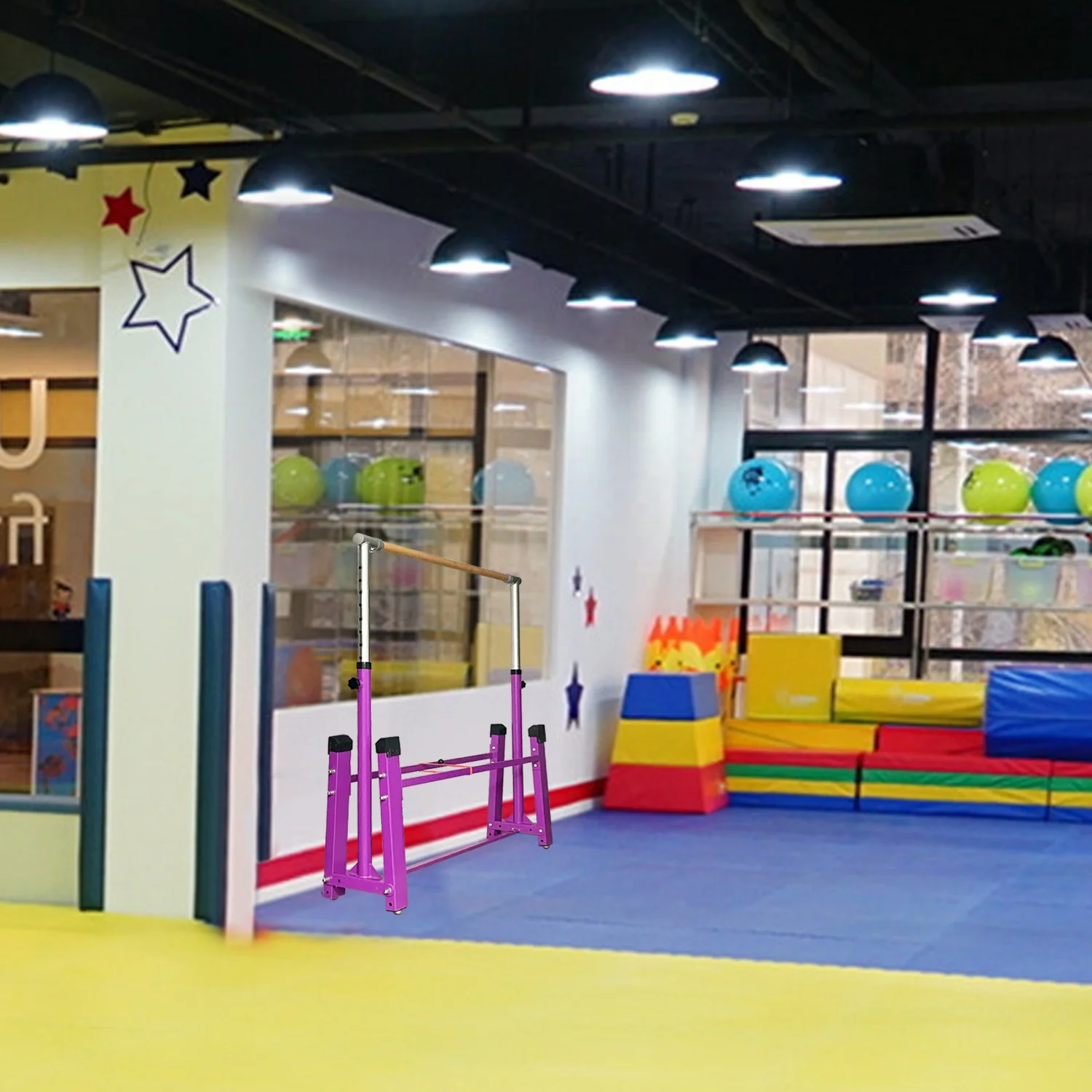 Best Sale Good Price Gymnastic Bar for Kids Height Adjustable Horizontal Kip Bar Folding Gymnastic Junior Training