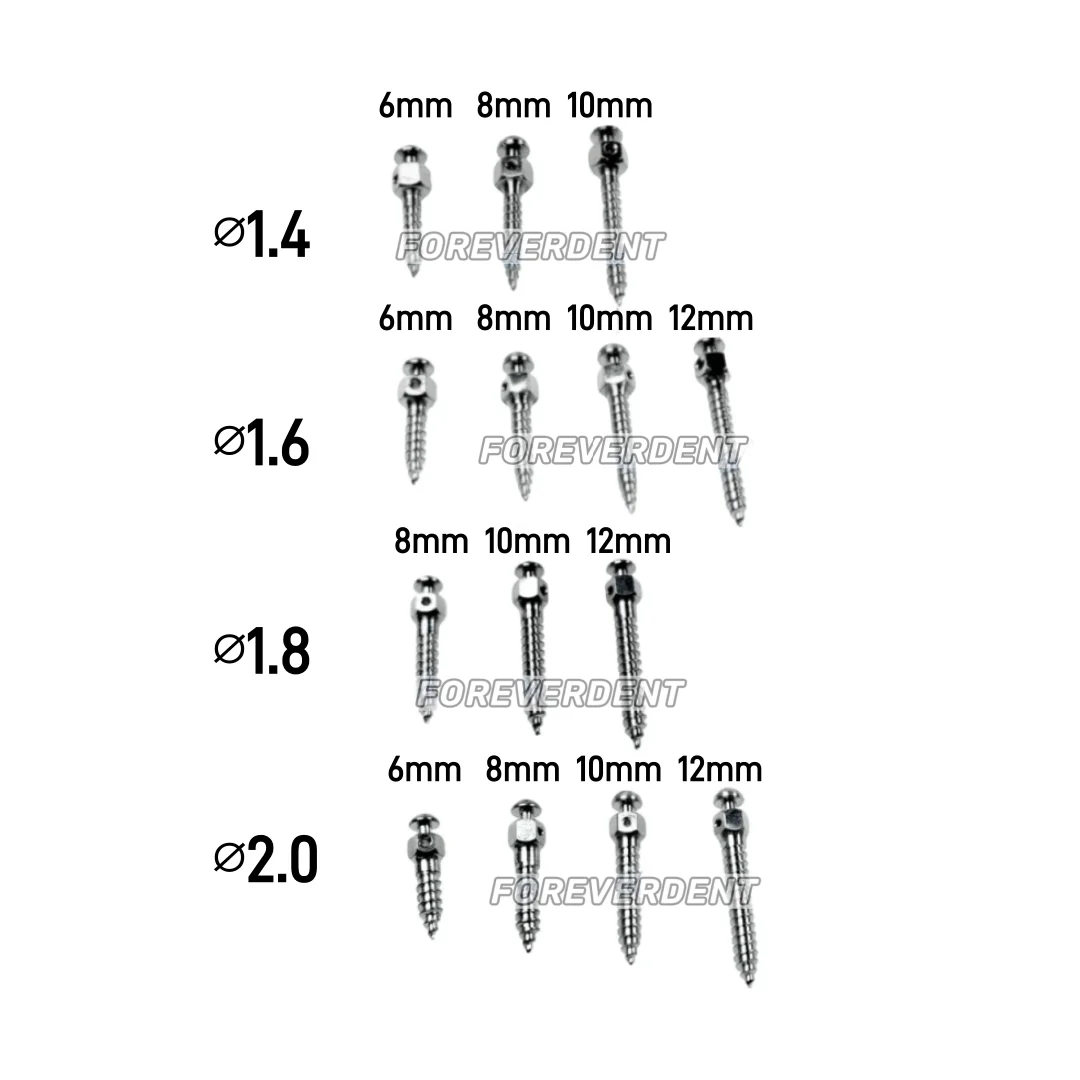 Lot De 5 Vis Miniatures Pour Orthodontie - 1,4 Mm X 6 Mm - Pour Ancrage Orthodontique - Neuves Sous Emballage