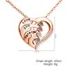 Collier personnalisé avec nom et pierres de naissance, collier de promesse personnalisé, pendentif cœur avec noms gravés, cadeaux de bijoux de Noël