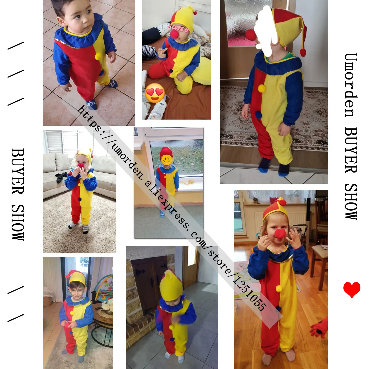 Naughty Haunted House Kids Child Clown Costume for Baby Girls