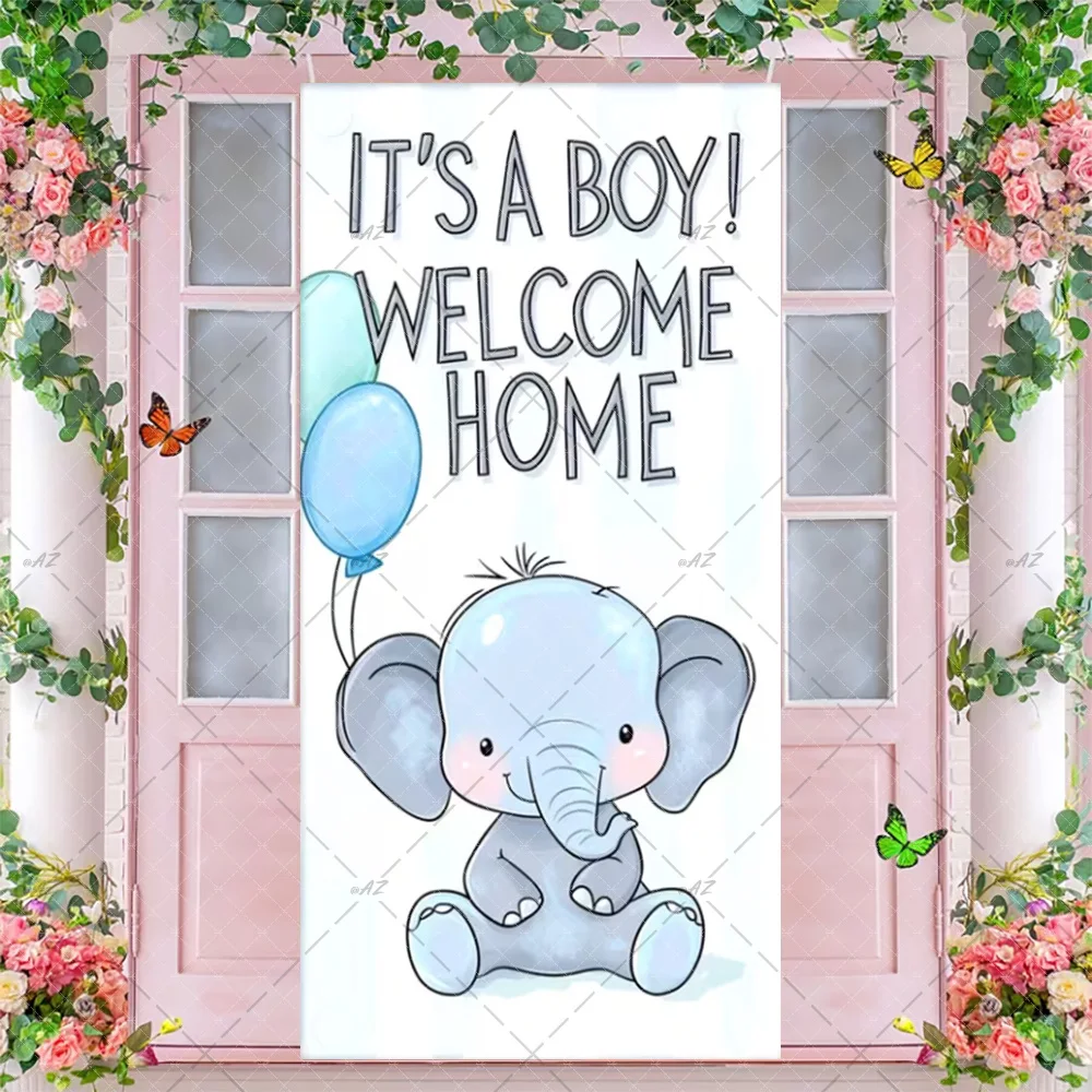 Blau Rosa Bär Hintergrund Willkommen Baby Mädchen Junge Tür Banner Neugeborenen Baby Willkommen Party Dekorationen Baby Dusche Liefert Foto Prop – Detail 10