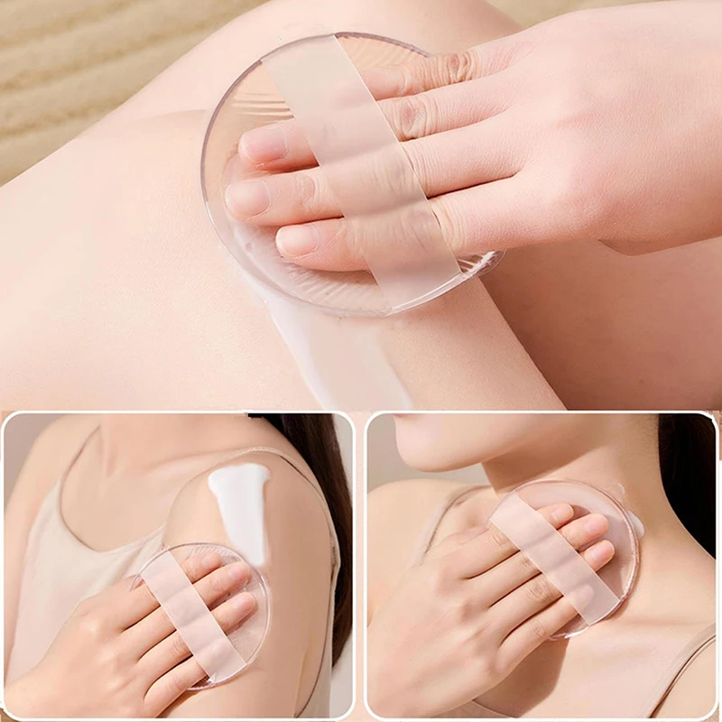 부드러운 실리콘 젤 파우더 퍼프 스펀지 바디 로션, 페이스 파운데이션용 투명 ..