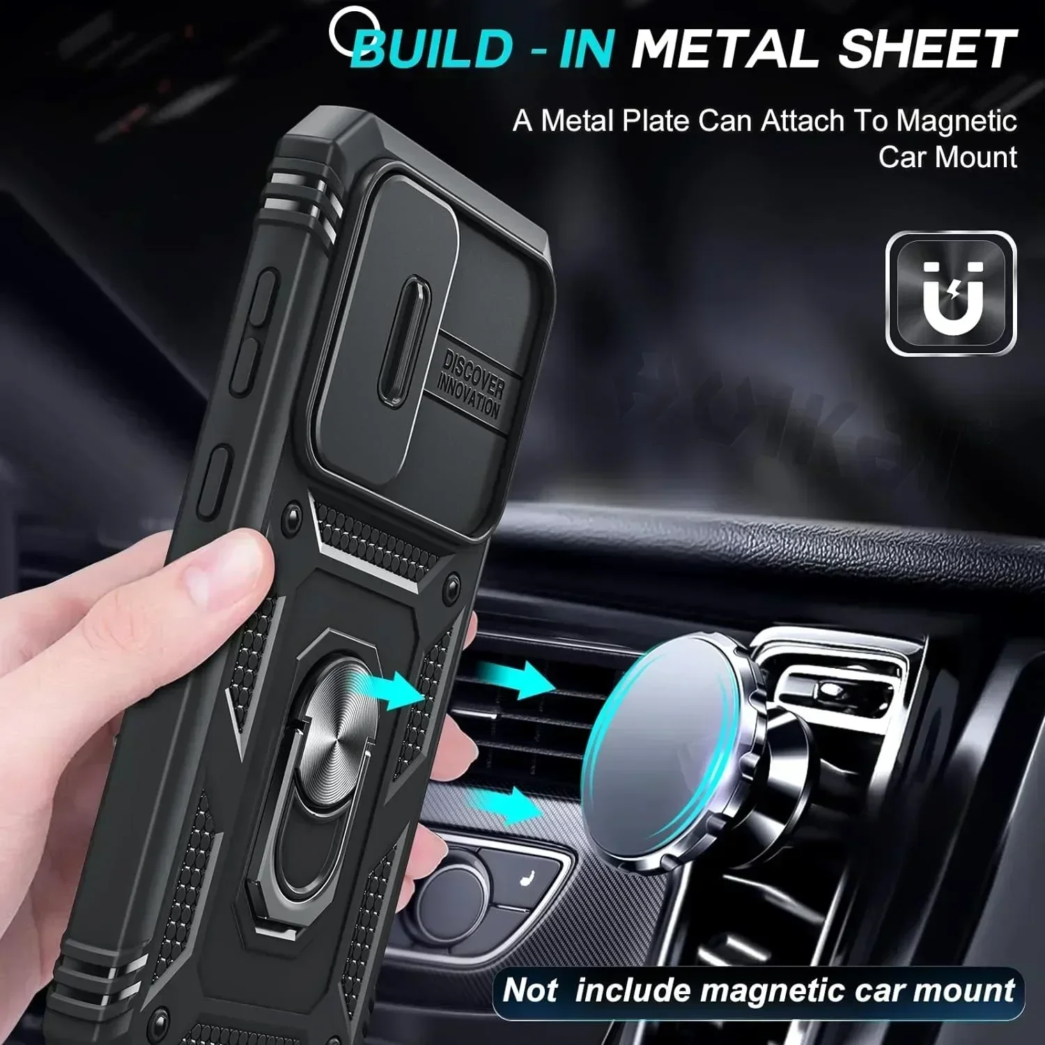 Camera Slide Lens Protective Grade Rugged Phone Case